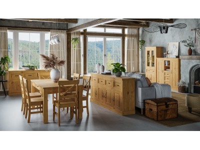 Mesa de jantar 160X90 em madeira acabamento com toque acetinado em cera natural  | Coleção England